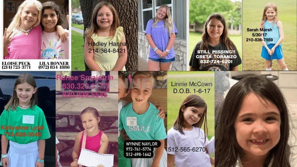 Names and Photos of Missing Individuals, Including Children, Swept Away from Camp Mystic During Central Texas Flash Flooding