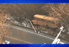 School Bus Carrying Students Runs Off Road in Boston