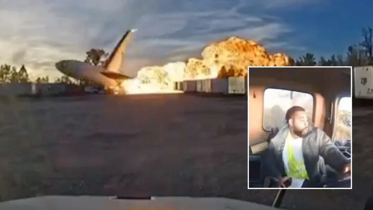 Dashcam rolls as UPS plane crashes in Louisville, capturing driver’s shock