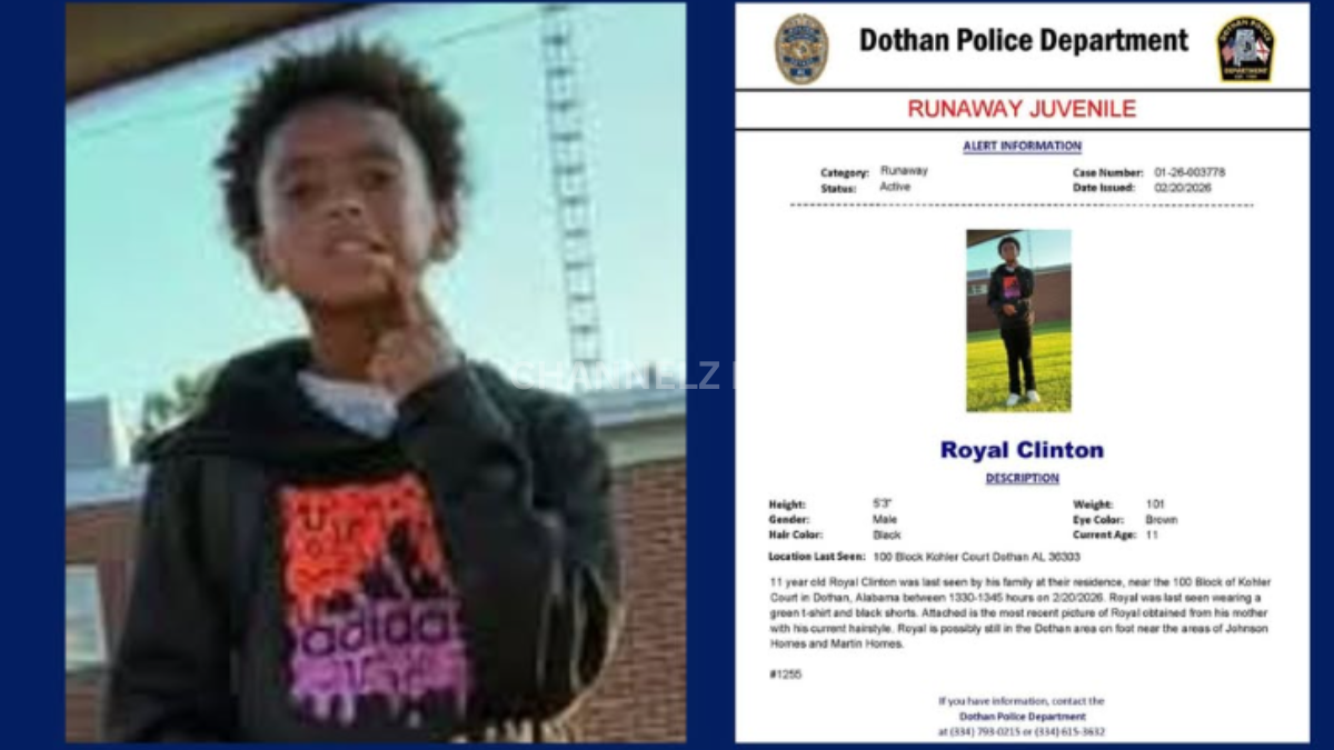 Royal Clinton Reported Missing; Dothan Authorities Request Public’s Help